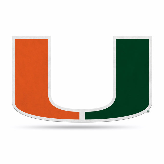 Diseño de logotipo recortado con forma de banderín de los Miami Hurricanes