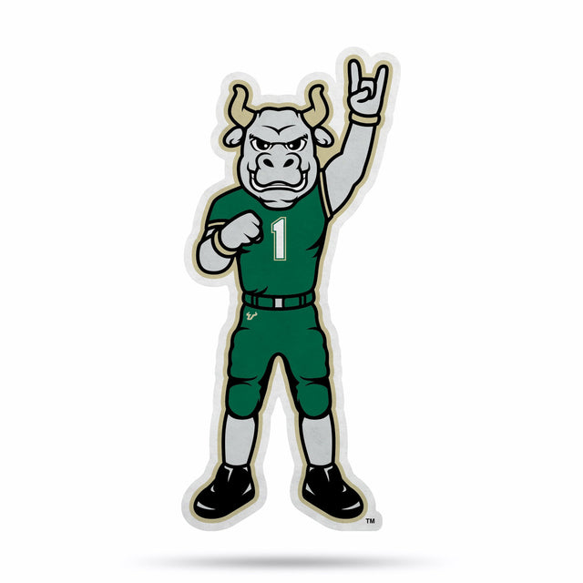 Diseño de mascota con forma de banderín de los South Florida Bulls cortado a medida