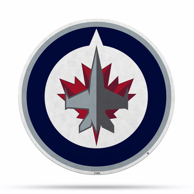 Diseño de logotipo recortado con forma de banderín de los Winnipeg Jets