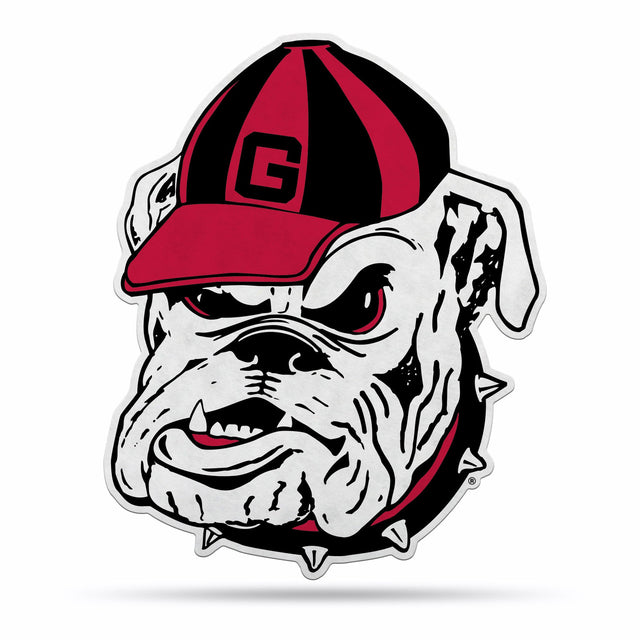 Diseño de mascota con forma de banderín de los Georgia Bulldogs cortado a medida