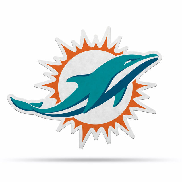 Diseño de logotipo recortado con forma de banderín de los Miami Dolphins