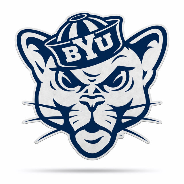 Diseño de mascota con forma de banderín de los BYU Cougars cortado a medida