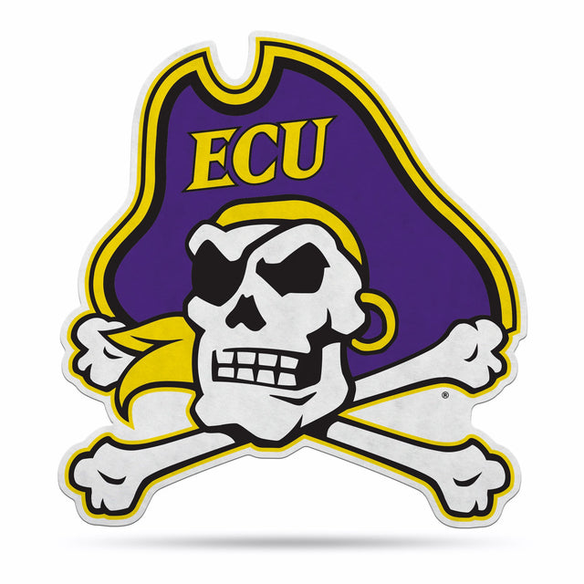 Diseño de logotipo recortado con forma de banderín de los Piratas de East Carolina