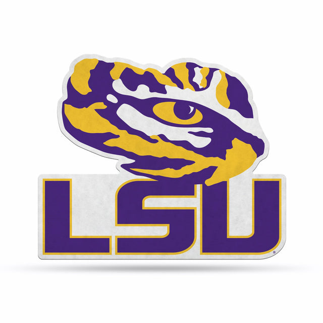 Diseño de logotipo recortado con forma de banderín de los Tigres de LSU