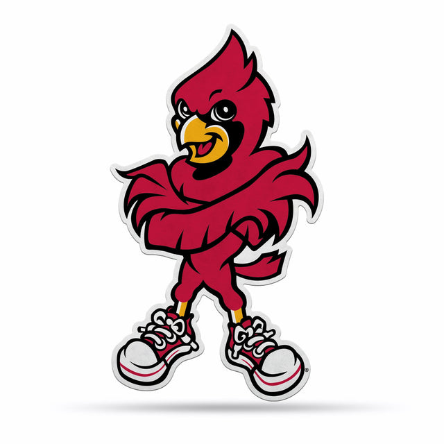 Diseño de mascota con forma de banderín de los Louisville Cardinals cortado a medida