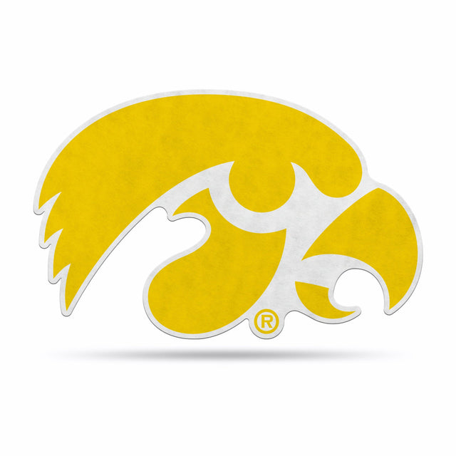 Diseño de logotipo recortado con forma de banderín de Iowa Hawkeyes