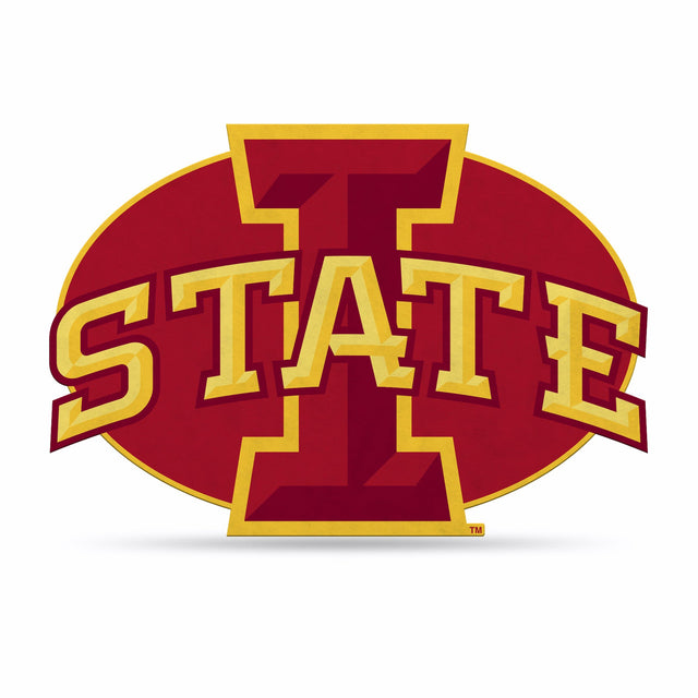 Diseño de logotipo recortado con forma de banderín de los Iowa State Cyclones