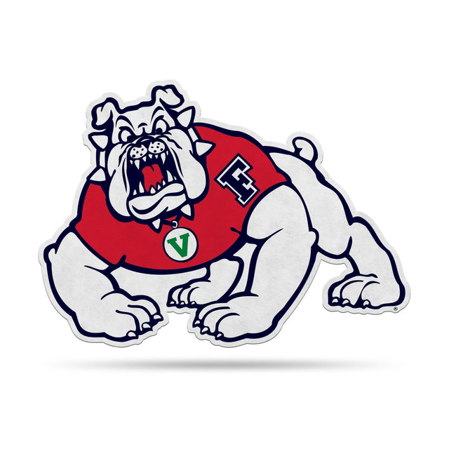 Diseño de logotipo recortado con forma de banderín de los Bulldogs de Fresno State