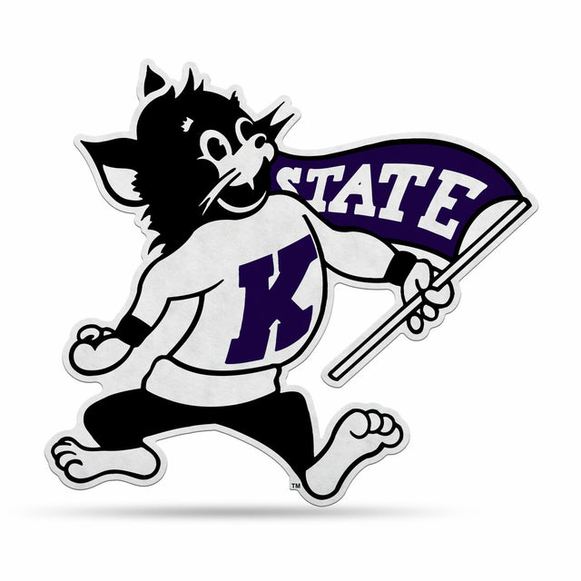 Diseño de mascota con forma de banderín de los Kansas State Wildcats cortado a medida