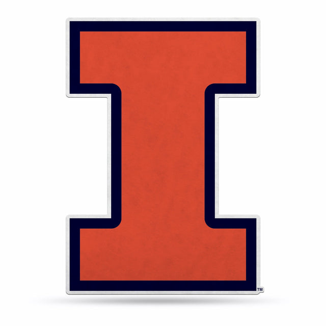 Diseño de logotipo recortado con forma de banderín de Illinois Fighting Illini