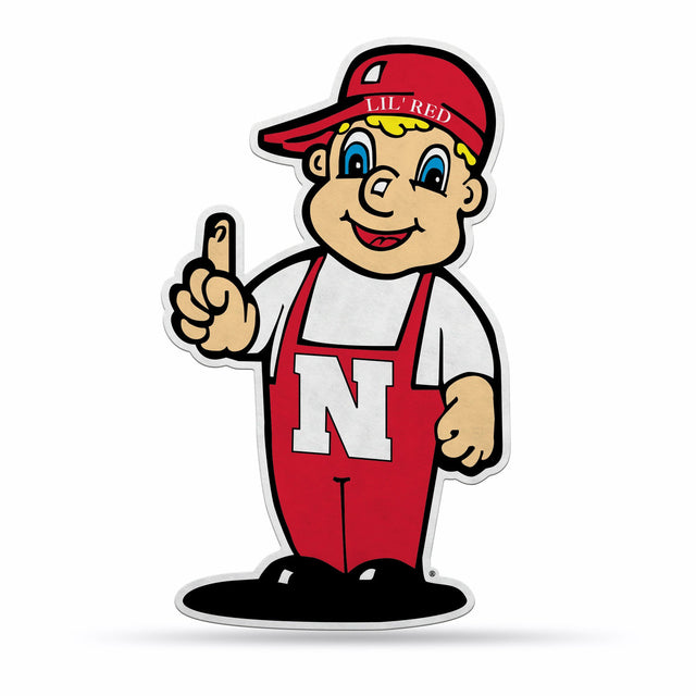 Diseño de mascota recortado con forma de banderín de los Nebraska Cornhuskers