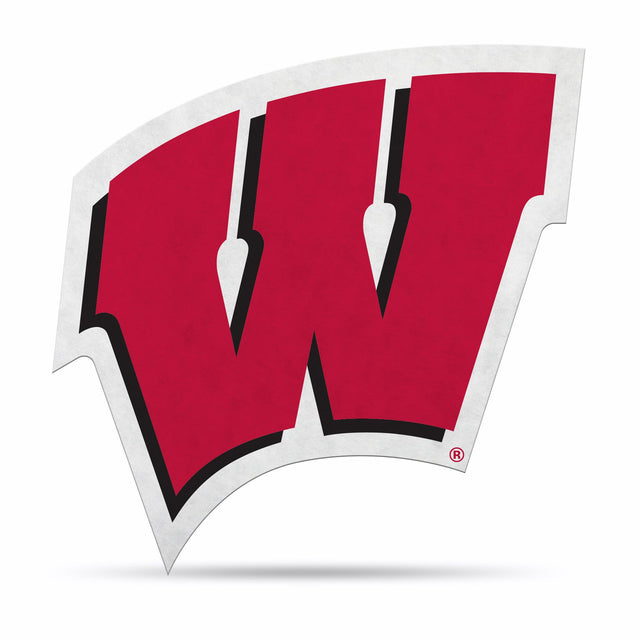 Diseño de logotipo recortado con forma de banderín de Wisconsin Badgers