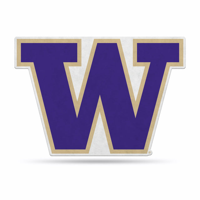 Diseño de logotipo recortado con forma de banderín de Washington Huskies