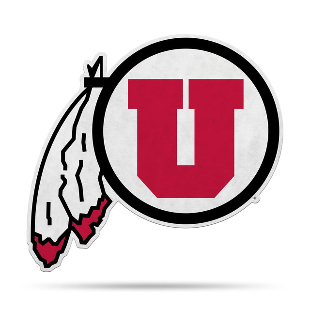 Diseño de logotipo recortado con forma de banderín de los Utah Utes