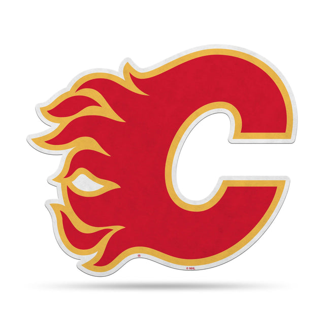 Diseño de logotipo recortado con forma de banderín de Calgary Flames