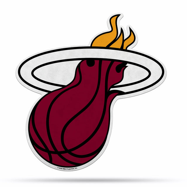 Diseño de logotipo recortado con forma de banderín de Miami Heat