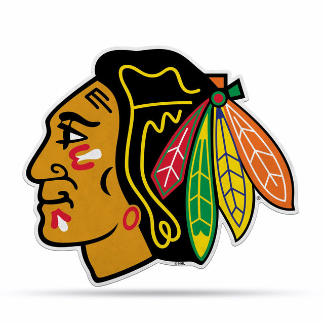 Diseño de logotipo recortado con forma de banderín de los Chicago Blackhawks