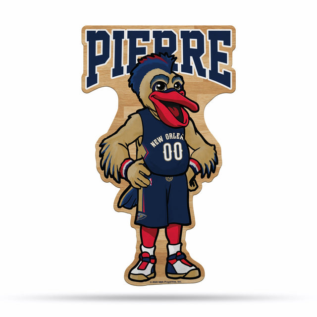 Diseño de mascota con forma de banderín de los New Orleans Pelicans cortado a medida