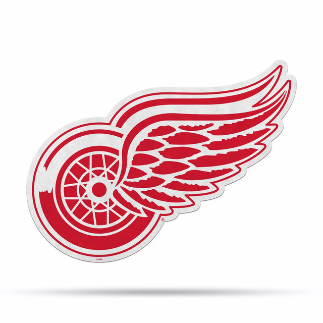 Diseño de logotipo recortado con forma de banderín de los Detroit Red Wings