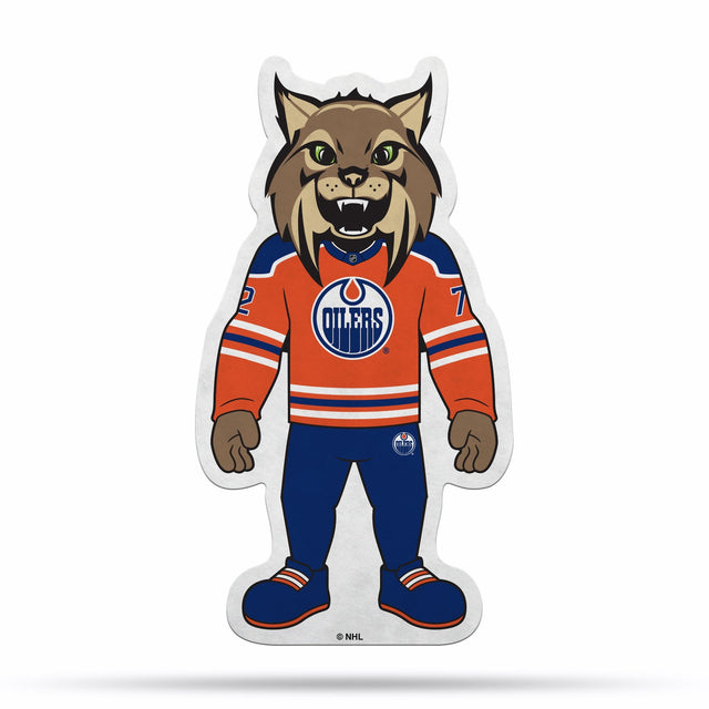 Diseño de mascota con forma de banderín de los Edmonton Oilers cortado a medida