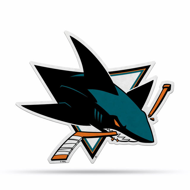 Diseño de logotipo recortado con forma de banderín de los San Jose Sharks