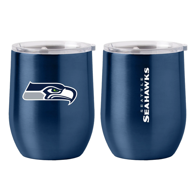 Vaso de viaje de acero inoxidable curvo de 16 oz de los Seattle Seahawks