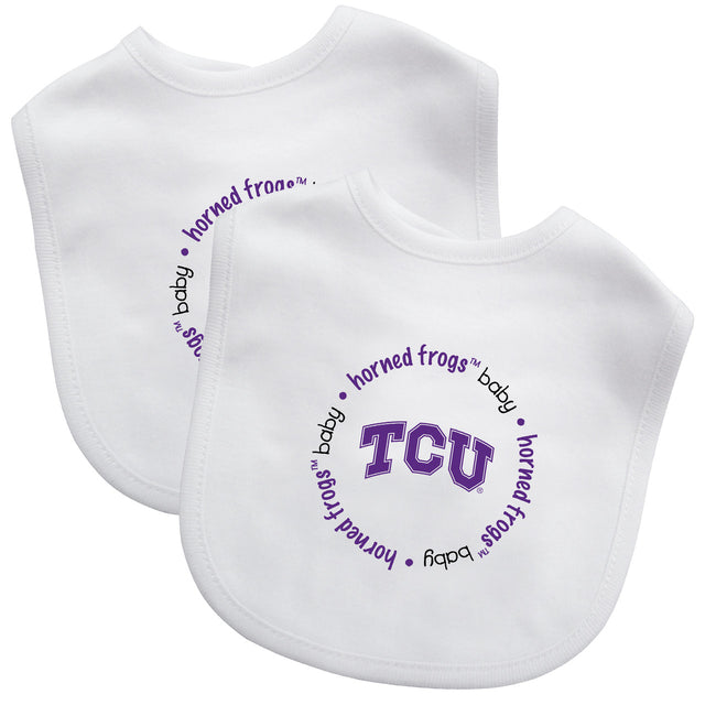 Babero para bebé TCU Horned Frogs, paquete de 2