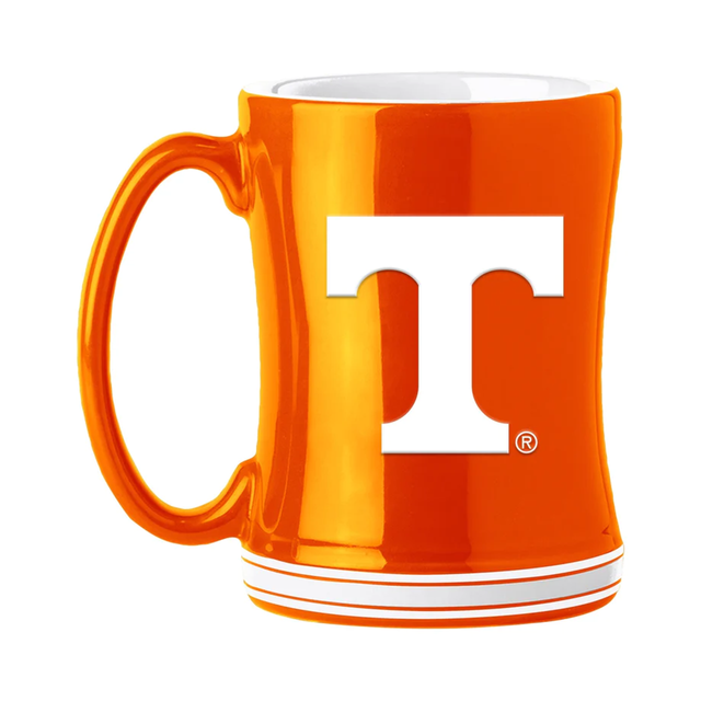 Taza de café de Tennessee Volunteers de 14 oz con el color del equipo de socorro esculpido