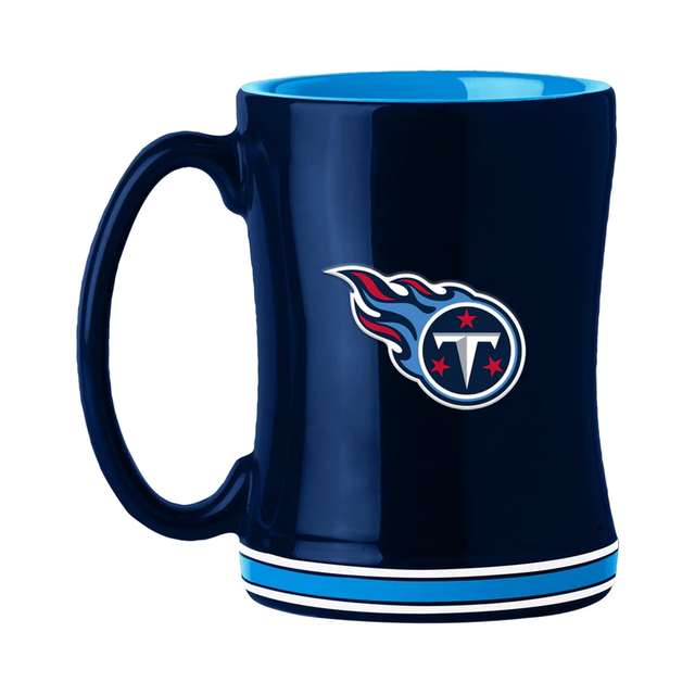 Taza de café de Tennessee Titans de 14 oz con el color del equipo de relevo esculpido