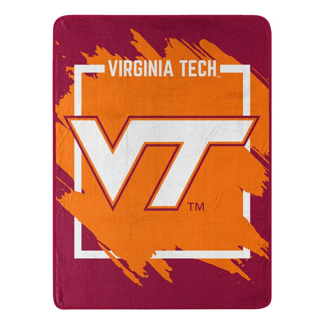 Manta Virginia Tech Hokies 46x60 Micro Raschel Diseño dimensional Enrollado