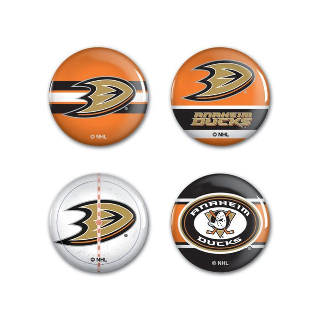 Paquete de 4 botones de los Anaheim Ducks de 1 1/4" de diámetro