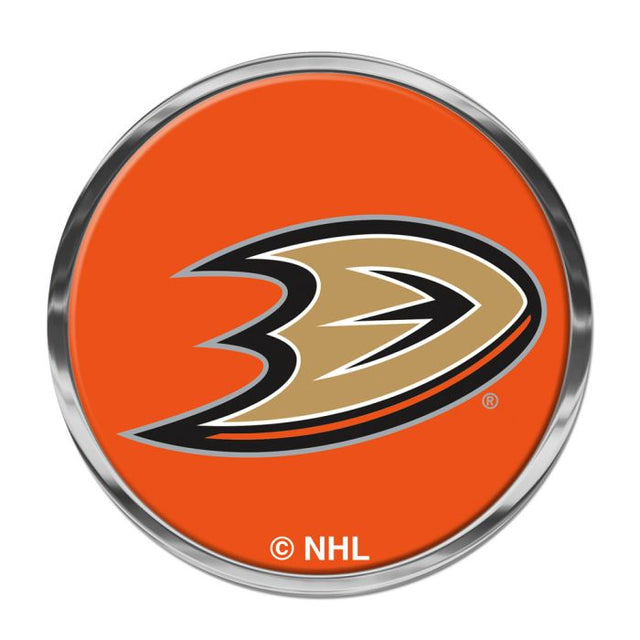 Emblema de metal cromado abovedado de los Anaheim Ducks