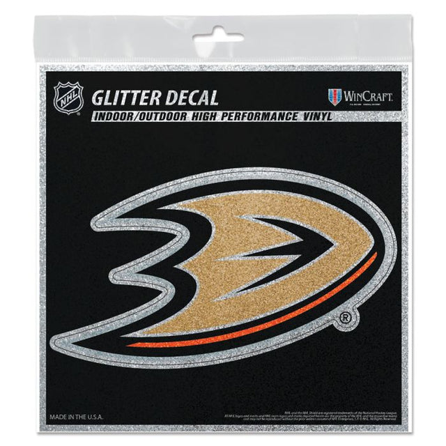 Calcomanía con brillantina de los Anaheim Ducks de 6" x 6"