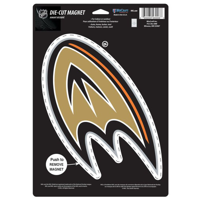 Imán troquelado con el logotipo de los Anaheim Ducks, 6,25" x 9"