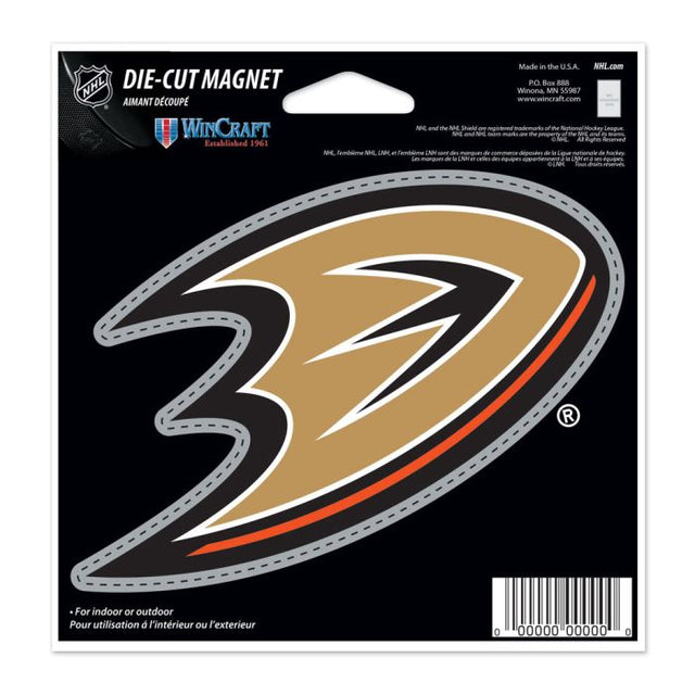 Imán troquelado de los Anaheim Ducks de 4,5" x 6"