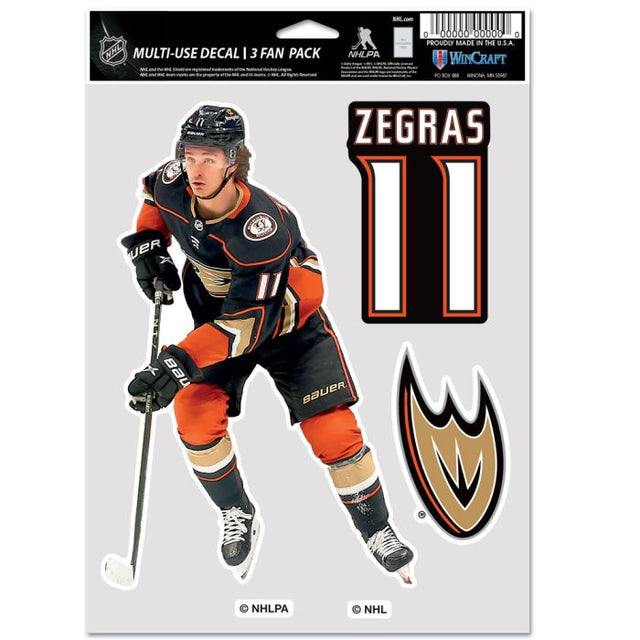 PAQUETE MULTIUSOS PARA 3 FANS DE LOS ANAHEIM DUCKS DE TREVOR ZEGRAS