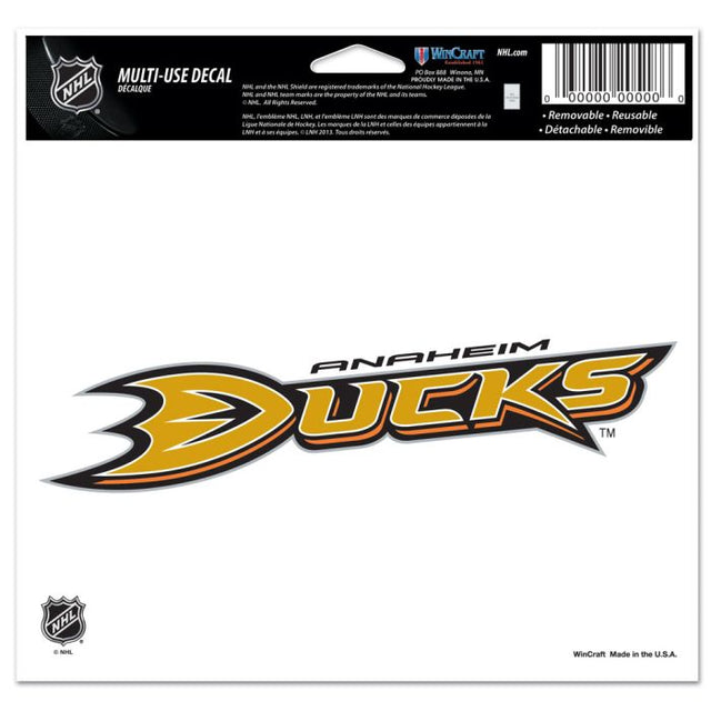 Anaheim Ducks Multi-Use Decal -Clear Bckrgd 5" x 6"