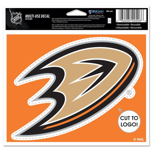 Calcomanía multiusos de los Anaheim Ducks: cortada con el logotipo de 5" x 6"