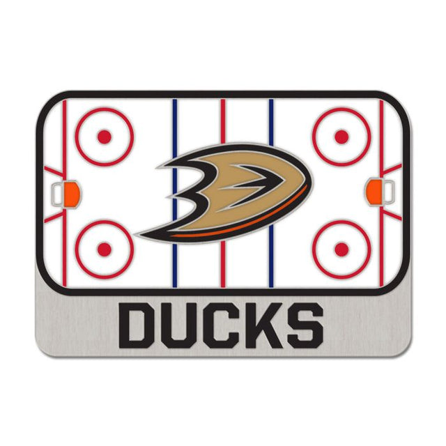 Tarjeta de joyería con pin esmaltado coleccionable de la pista de patinaje de los Anaheim Ducks