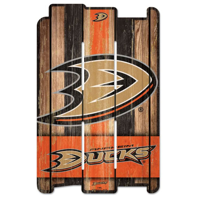 Letrero de madera para cerca de los Anaheim Ducks