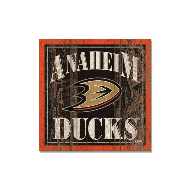 Imán de madera de los Anaheim Ducks de 3" x 3"