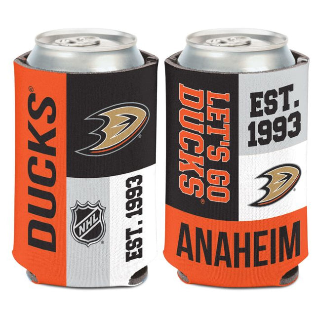 Enfriador de lata con bloques de colores de Anaheim Ducks, 12 oz.