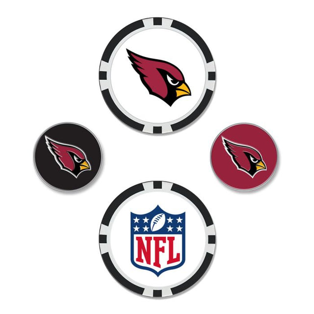 Juego de cuatro marcadores de pelota de los Arizona Cardinals