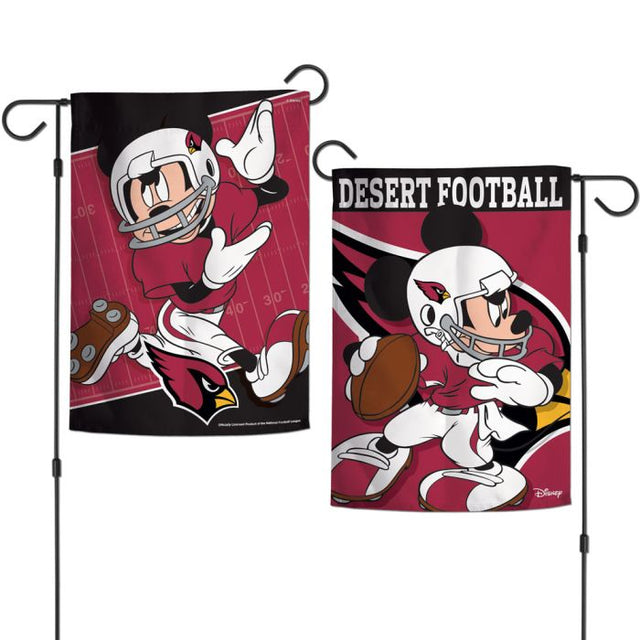 Banderas de jardín de Arizona Cardinals / Disney Mickey Mouse de 2 lados, 12,5" x 18"