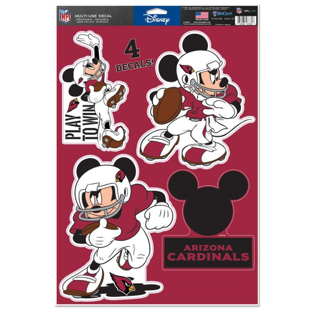 Calcomanía multiusos de Mickey Mouse de Disney y los Cardenales de Arizona, 11" x 17"