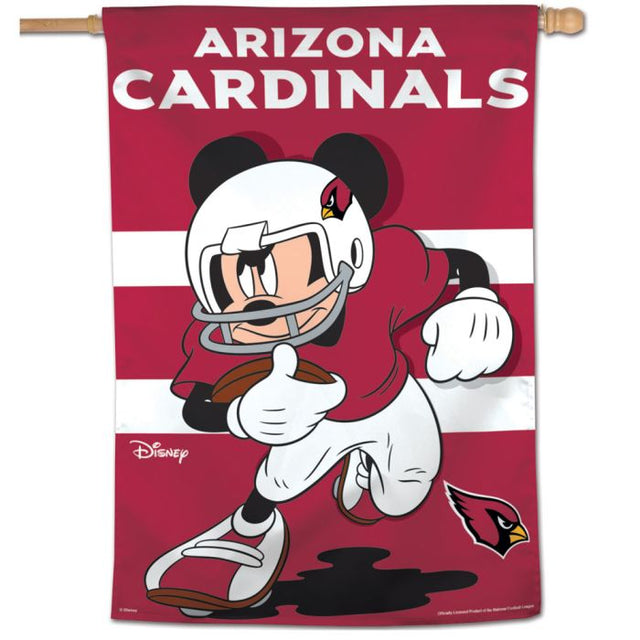 Bandera vertical de los Cardenales de Arizona y Mickey Mouse de Disney, 28" x 40"