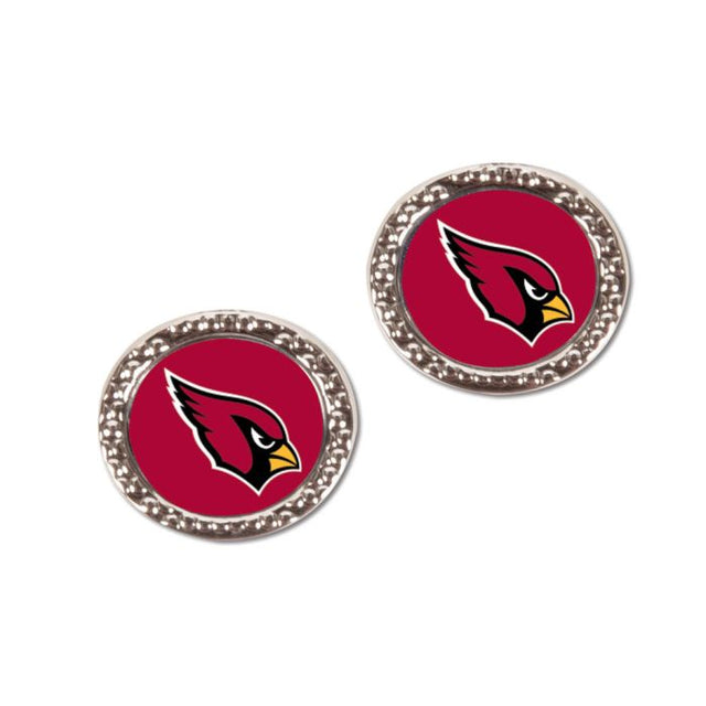 Pendientes de los Cardenales de Arizona Joyas Redondas Cardadas