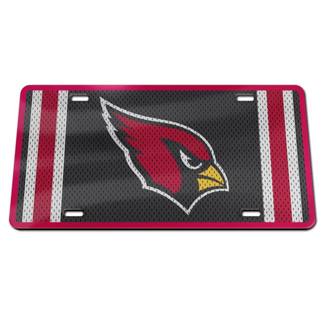 Matrícula acrílica especial con la camiseta de los Arizona Cardinals