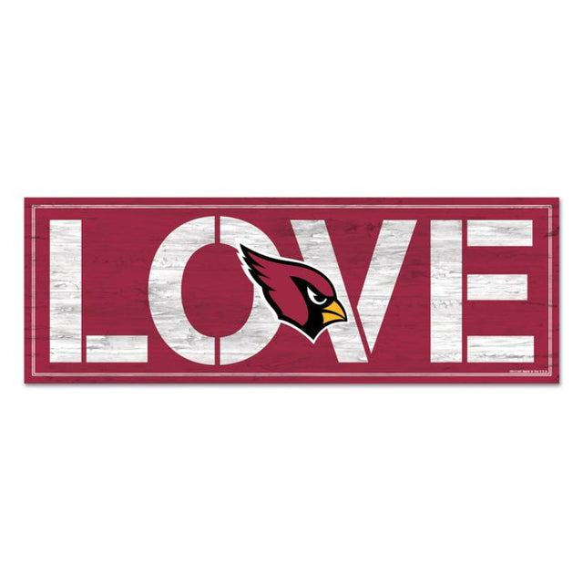 Letrero de madera con el mensaje "Love" de los Arizona Cardinals, 8" x 23"