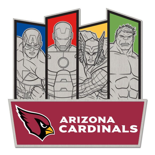 Tarjeta de joyería con pin coleccionable de Marvel de los Arizona Cardinals/Marvel (C) 2021